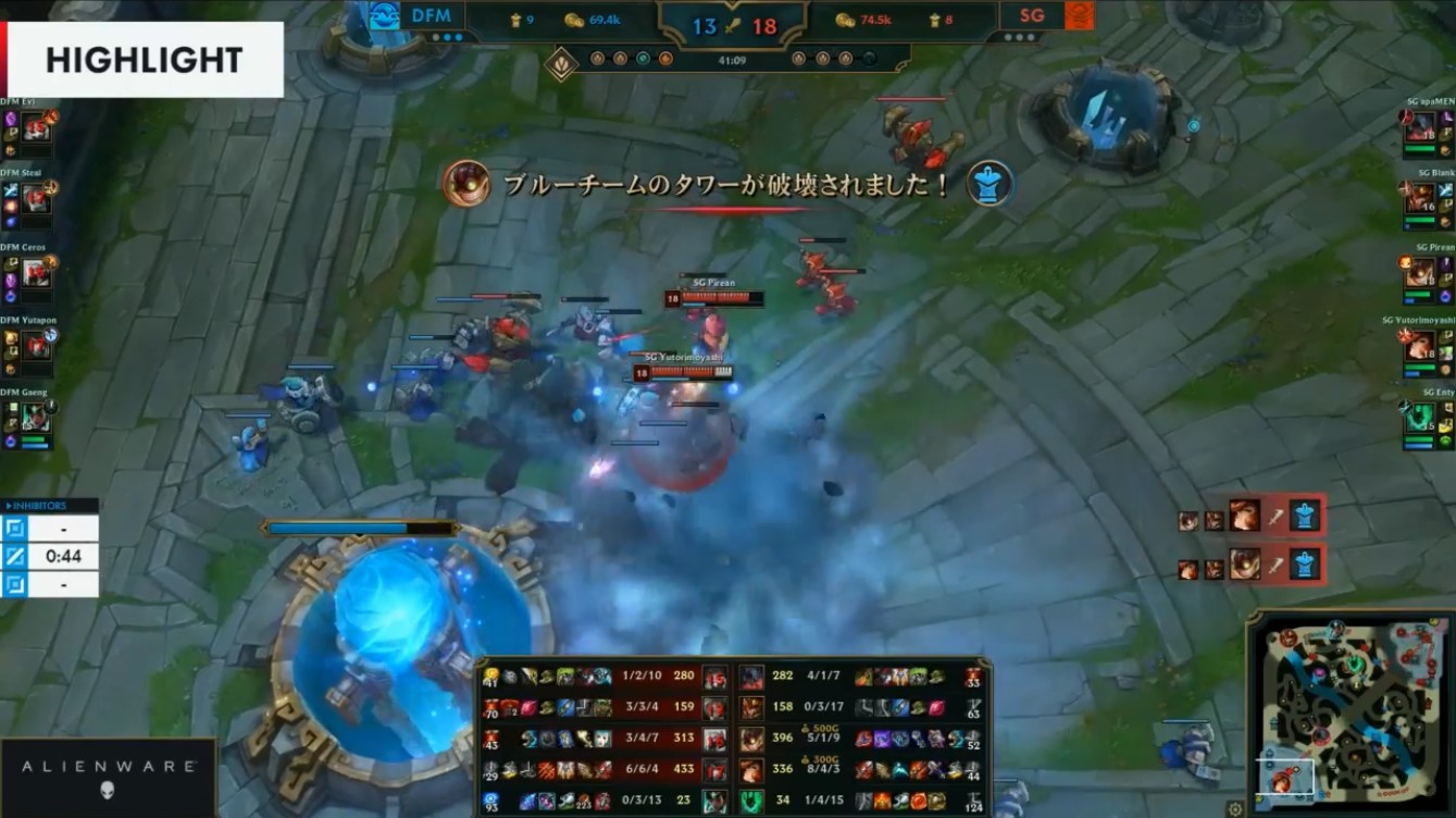 なんとか凌いだSGがDFM側のネクサスにラッシュ！1セットを返した