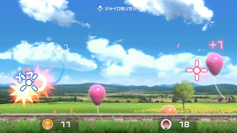 Joy-Conを画面に向けて的を狙いプレイする