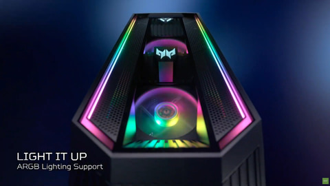 Acer、華やかな虹色LEDに“静”と“冷”を追及したゲーミングPC「Predator