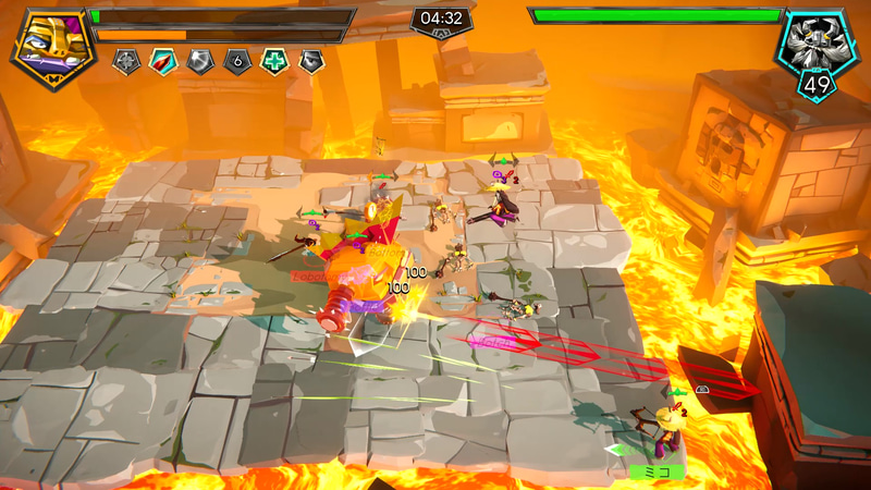 同じ遠距離タイプの強攻撃でも、イネスは強力な弓の一撃を加えるのに対し、「ミコ」は広範囲に弓を射るなど差別化が図られている