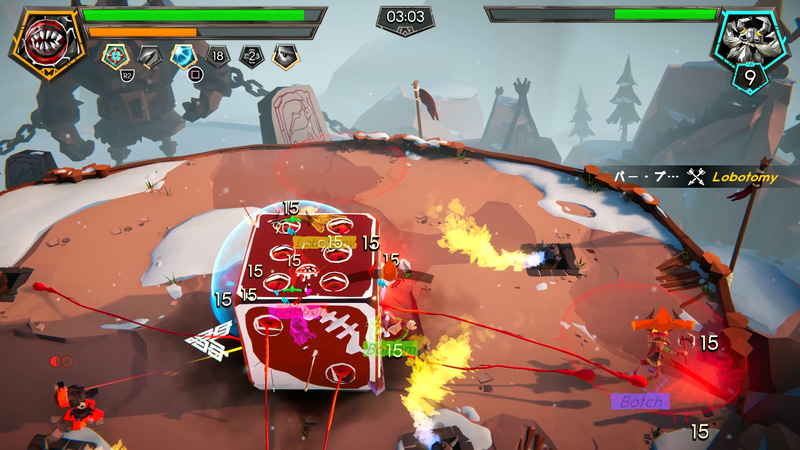 バー・ブートの遠距離攻撃は範囲が広く、当たればヴァイキングを引き寄せるので、近接攻撃で更なる追撃も可能だ