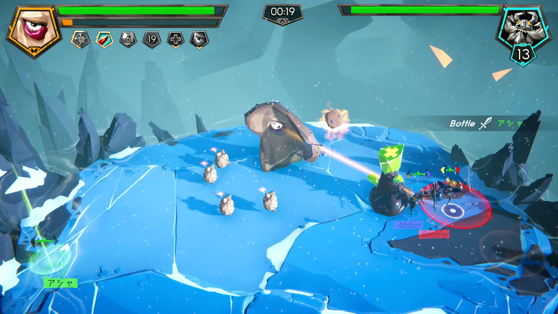 食パン野郎は任意の地点にパンくず爆弾を投げつけ、ザコ敵を召喚するなど、手数の多さで押し切るタイプ。自由に移動ができないので、実は玄人向けだ