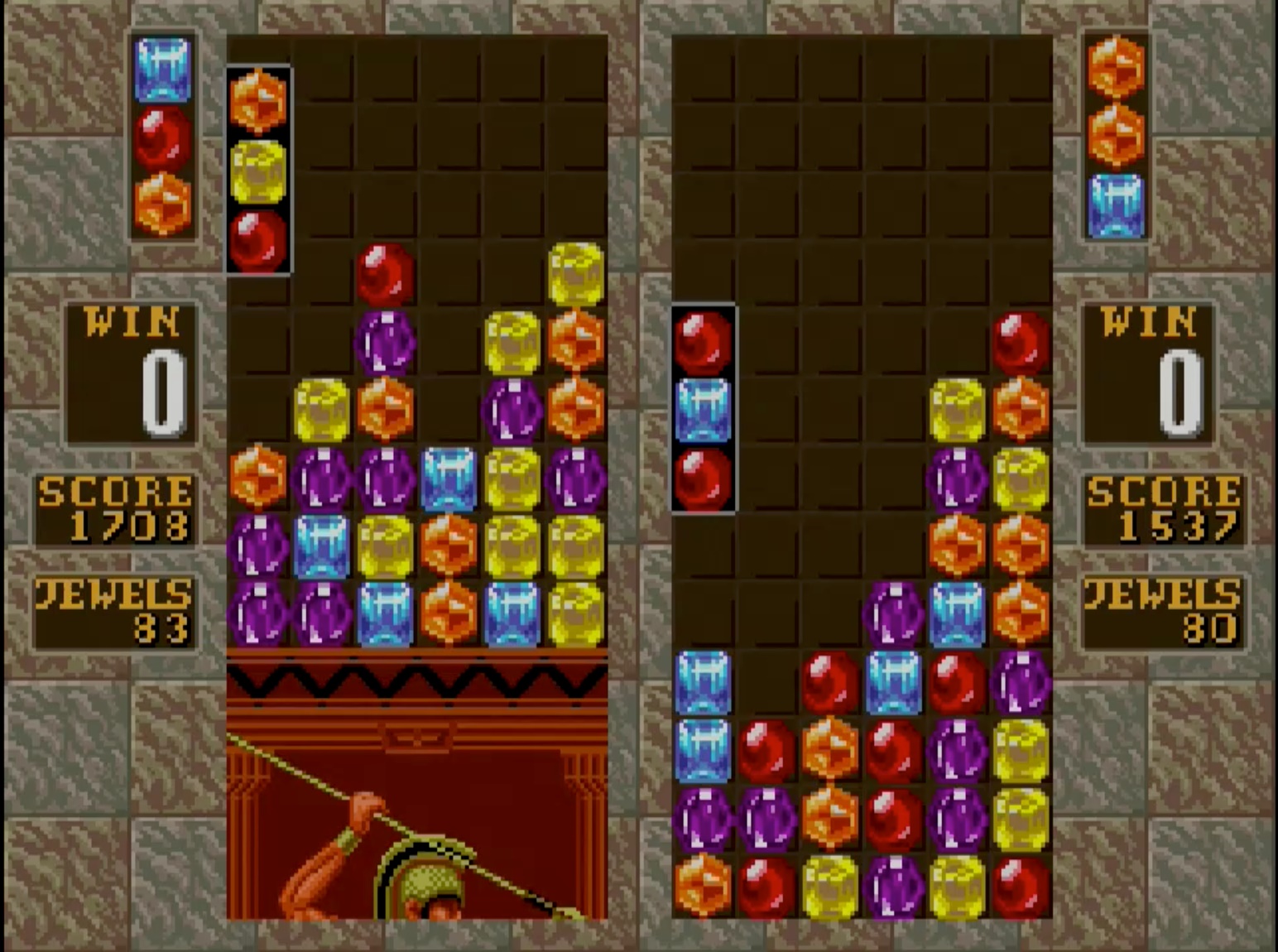 落ちものパズルゲーム第2作。宝石をタテ・ヨコ ・ナナメに3つ以上並べて次々と消していこう！ 宝石を消してステージクリアとなる「フラッシュコラムス」や、2人対戦モードの「対戦コラムス」が遊べる