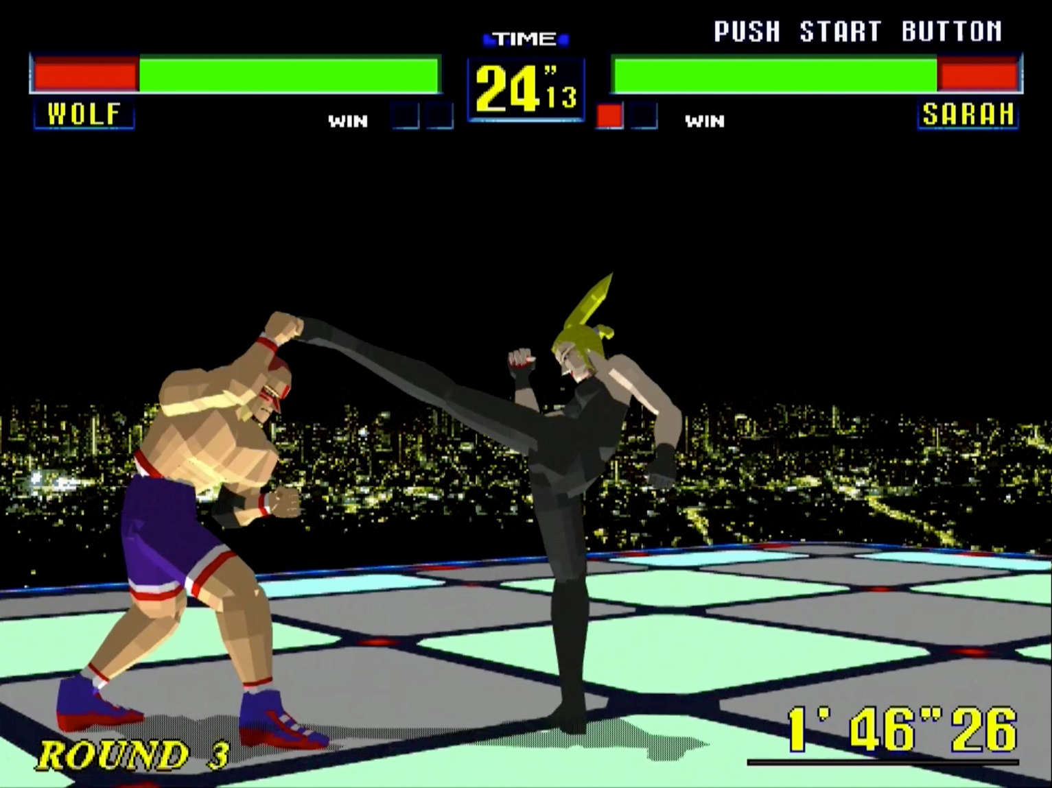 世界初の3D格闘ゲーム。世界中から集まったあらゆる格闘家が己の肉体だけで死闘を繰り広げる。「世界格闘トーナメント」での優勝を目指せ！！