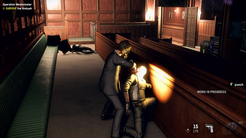 見事な体術で敵の背後を取り、流れるようにフィニッシュ。「ウォッチドッグス レギオン」的ガン＝カタをいきなり堪能できる