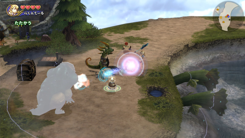 ラケットから衝撃弾を2発射出する。素早く攻撃を溜め、遠距離から敵を撃ちぬける