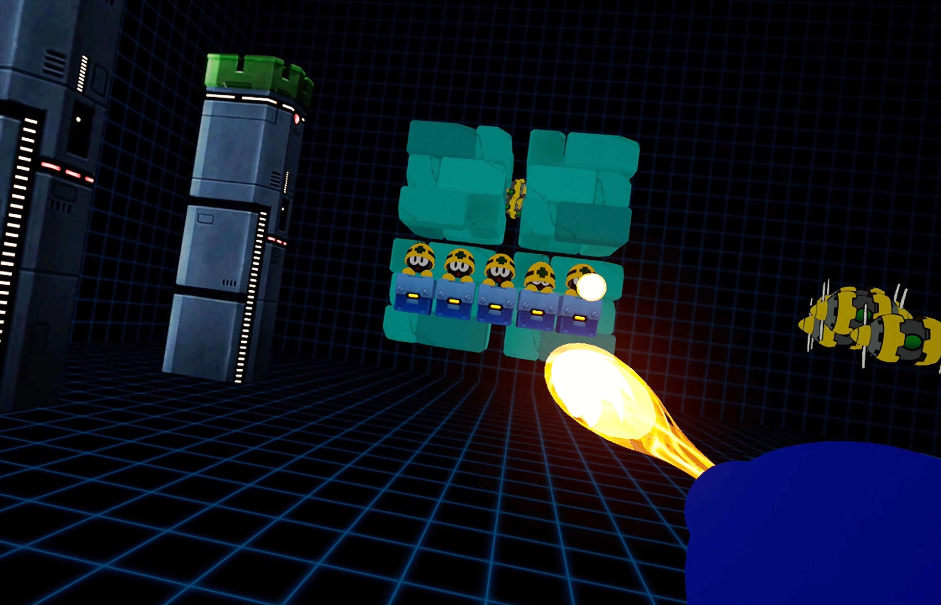 3連射されるロックバスター。エイムの表示は出ないので、狙いにくいときは連射するのがオススメ。ただしチャージ時はエイムが表示されるのでよく狙おう