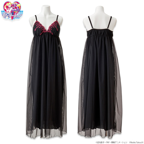 セーラームーン　ムーンキャッスル柄　ロングスリップキャミソール　Lサイズ 美少女戦士セーラームーン ムーンキャッスル柄ブラカップ付き