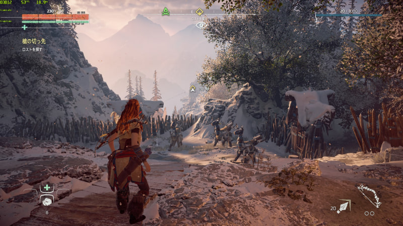 最低画質（パフォーマンス優先）では50fps台まで上がる。120Hzの世界を知ってしまうとなめらかな動きではないが、普通に楽しむことは可能