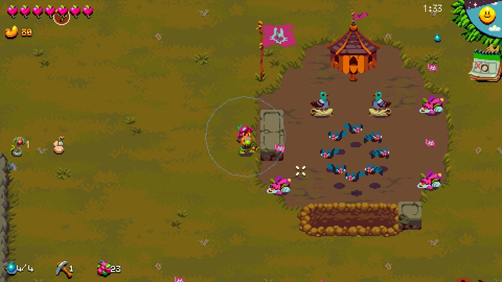 拠点にいる敵をすべて倒せばタネやアイテムを入手することができる。アイテムを入手できる場合は2種類のうちから1つを選ぶことになる