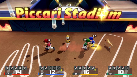 他の選手の邪魔をしながら、高得点ボールをキャッチし、1位をめざそう！