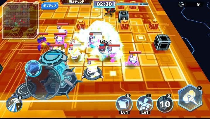 画面に表示された操作パッドでキャラクターの移動を、スキルやBOXは直接タップする事で発動！