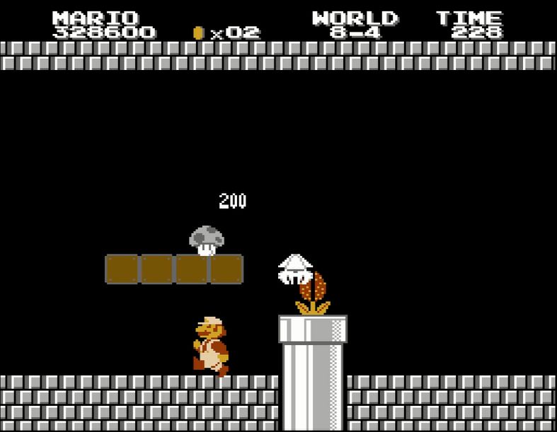 「スーパーマリオ2」の名物キャラである毒キノコ。空中の隠しブロックに潜んでいることもあるので実に厄介だ