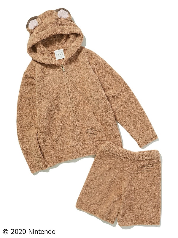 上：キャラクターパーカ ブラウン 価格：6,800（税別）、下：キャラクターショートパンツ ブラウン 価格：4,200円（税別）