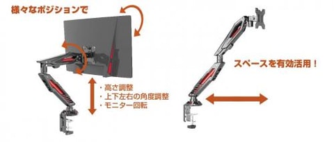 ゲーミングモニター＆モニターアーム LEVEL∞のゲーミングモニターアーム「LEV-ARM02」レビュー