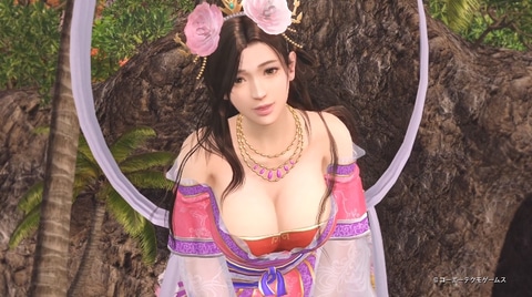 ☆貂☆ 羽衣ヒラリ胸元ガッツリ。「DOAXVV」にコラボ水着「三國志14・貂蝉」が