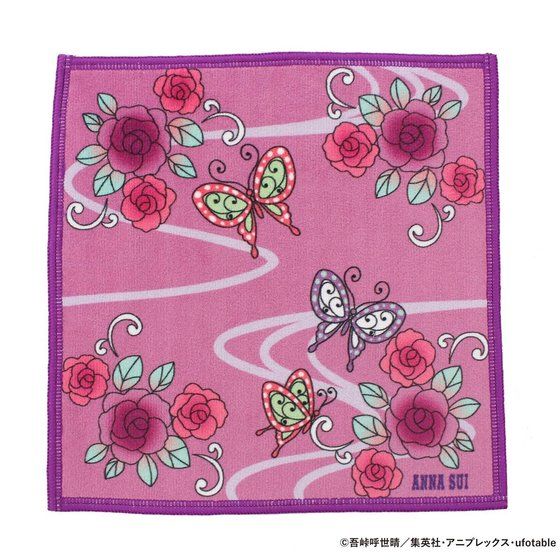 鬼滅の刃×ANNA SUI　マイクロファイバーハンカチ/胡蝶姉妹/ピンク 価格：1,100円（税込）