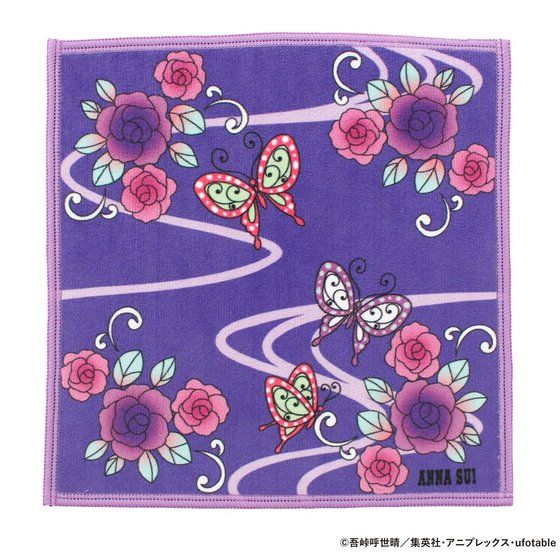 鬼滅の刃×ANNA SUI　マイクロファイバーハンカ/胡蝶姉妹/パープル 価格：1,100円（税込）