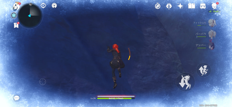 「極寒ゲージ」が貯まるとこのように画面の周囲が凍りついたかのようなエフェクトが表示される