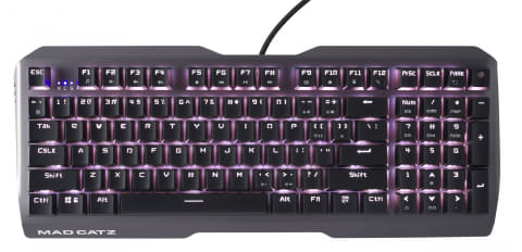 Mad Catz、アルミボディのスタイリッシュ赤軸メカニカルキーボード