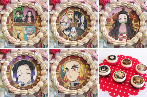 鬼滅の刃」、バレンタイン限定デザインをあしらったケーキやマカロンの