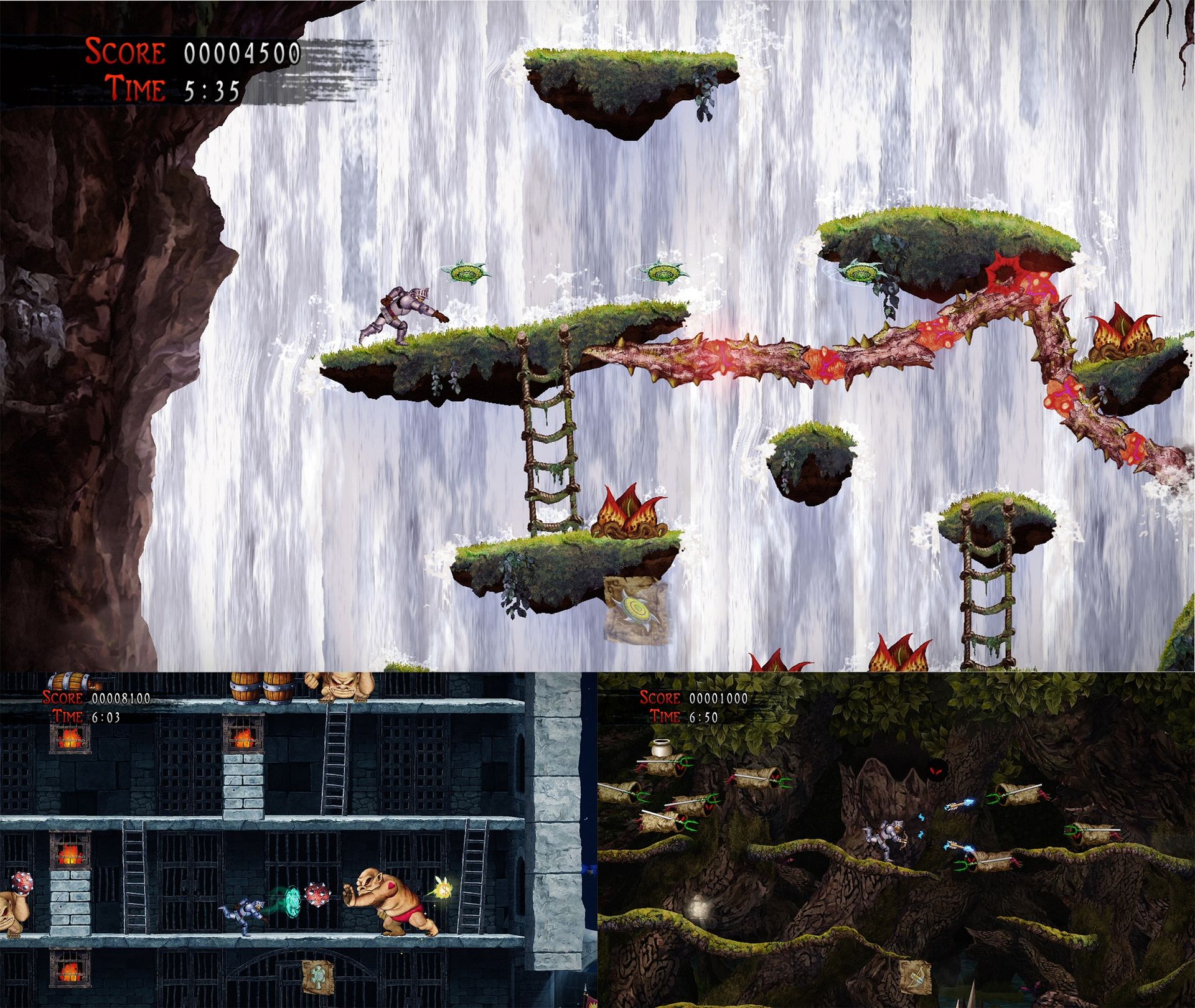 （上）円盤/（下左）盾/（下右）クロスボウ