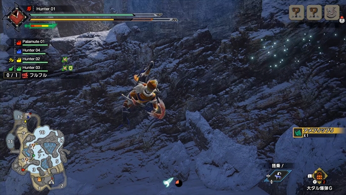 「翔蟲」「オトモガルク」はどちらもフィールドでの移動をスピーディーかつスタイリッシュにしてくれる本作の新要素となっている。壁や崖に飛び移ったりガルクに乗って広大なフィールドを駆け巡る爽快感は今までにない爽快感だ