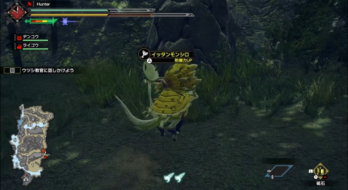 「環境生物」はフィールドの様々な場所で発見する事ができ、狩猟をサポートする様々な効果を発揮する。豊富な「環境生物」や「操竜」は自然をふんだんに利用するある種一番ハンターらしいアクションとも言える