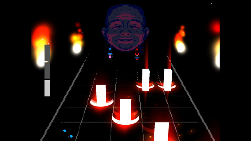 画面奥におじさんのような顔が現われる演出も。めちゃくちゃ怖い