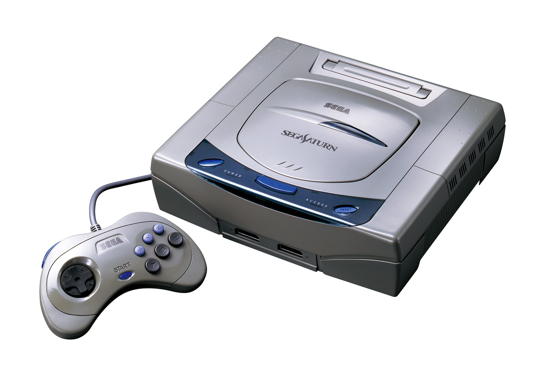 SSの愛称で知られるセガ第6世代（ゲーム機の世代としては第5）のゲームコンソール「セガサターン」。1994年11月発売。価格は44,800円