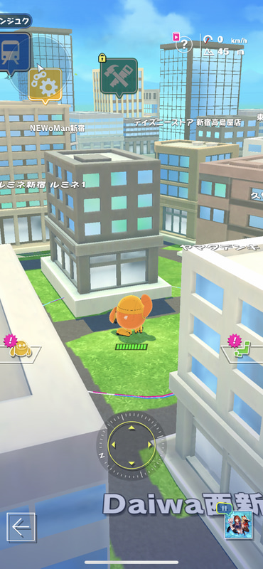 日本各地を移動できるが、見た目はリアルではなくデフォルメした感じで可愛らしく描かれている。都市部にはビルが、山間地帯なら起伏に富んだ地形が見られる