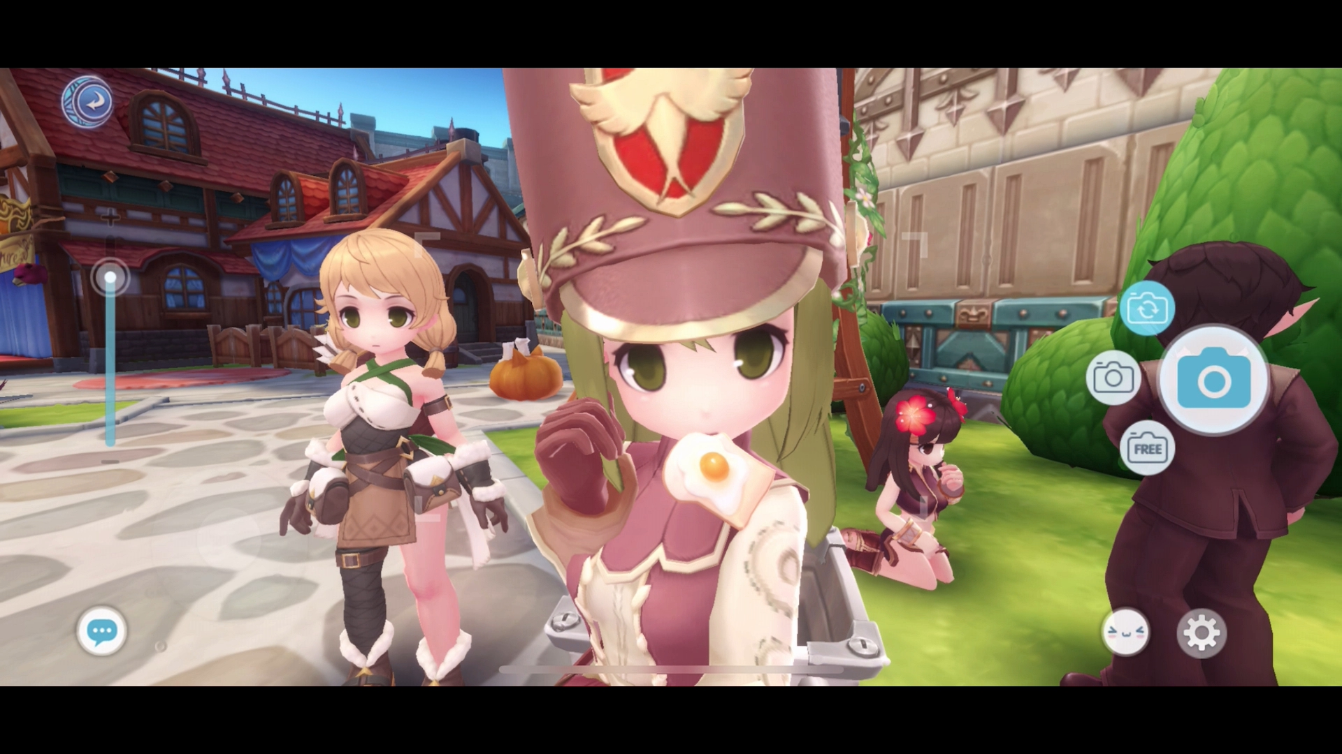 自撮り風の構図