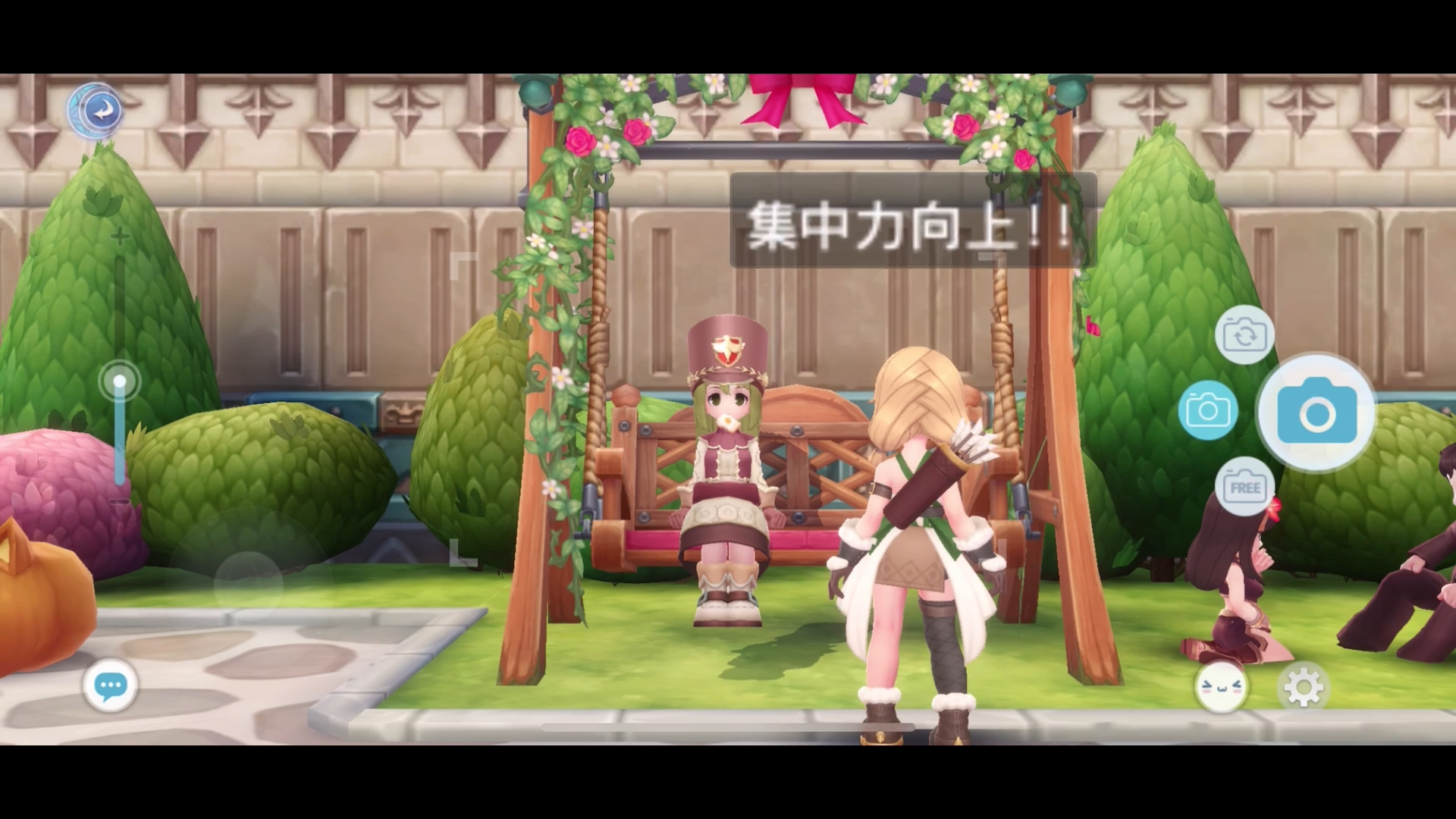 座った状態で記念撮影