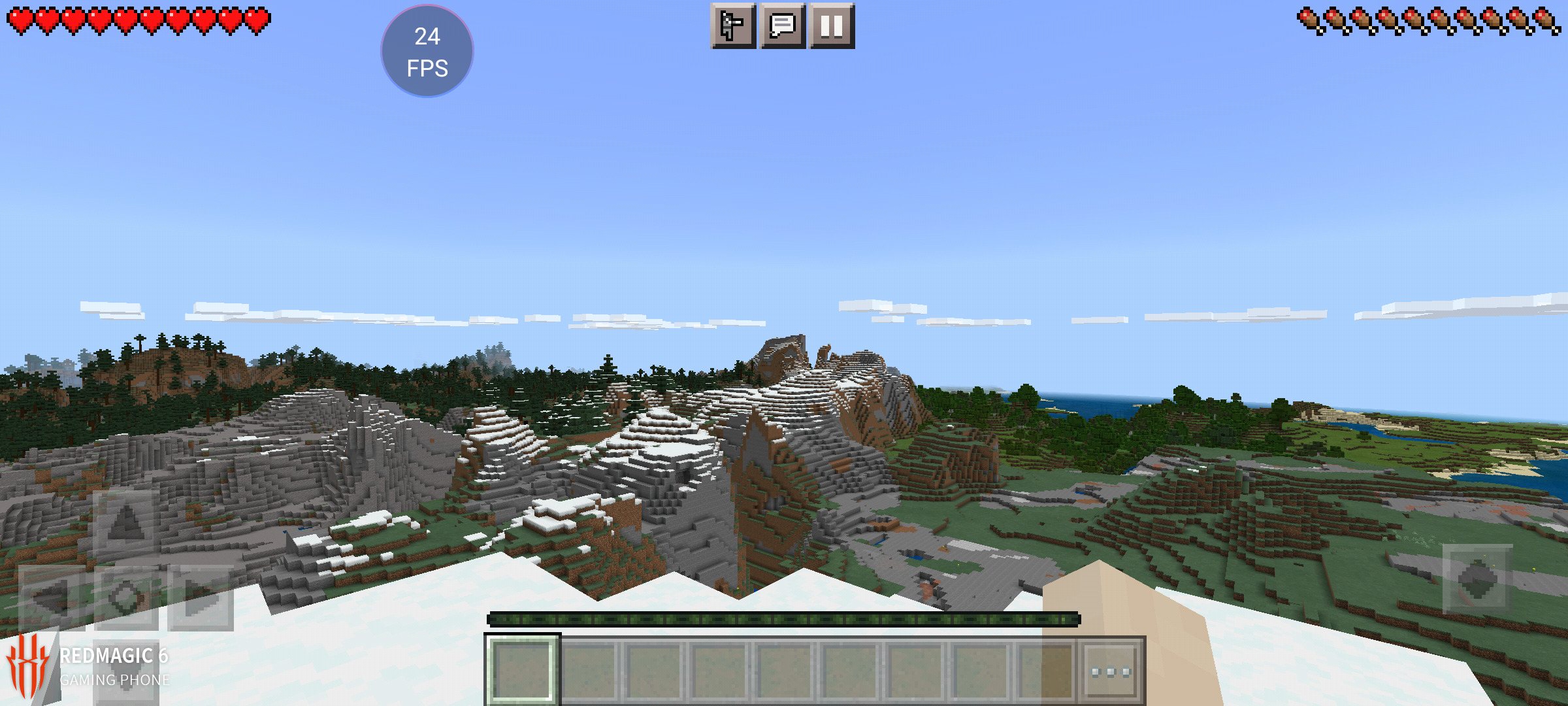 そこで表示距離を上げて、負荷を上げてみた時にどのくらいのフレームレートが出るのかチェックしてみたところ、最大の40チャンクに上げると、30fpsを下回る場合もあった