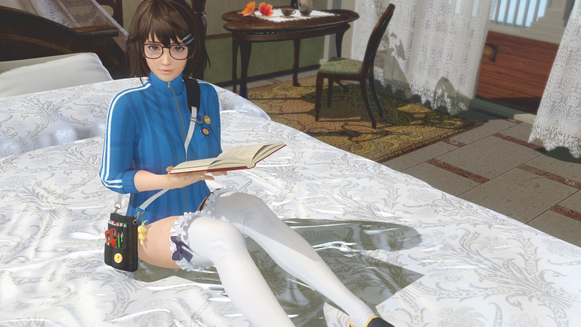 つくしの基本衣装のジャージ姿。肌を見せんとする守備力の高さ