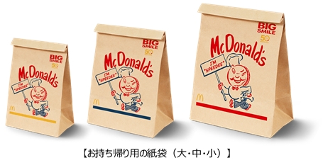 マクドナルド、期間限定で商品パッケージに創成期のキャラクター