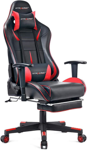 【値下げ】GT RACINGゲーミングチェア GTRACING ゲーミングチェア ファブリック オットマン GT200-BLK