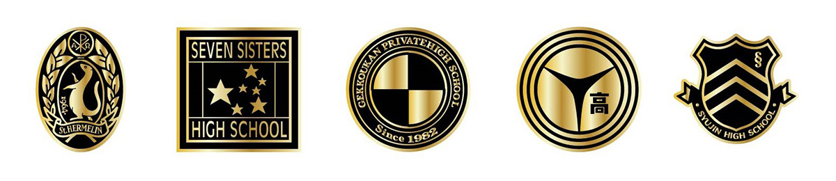 エンブレムピンズ5校セット 価格：2,750円(税込)