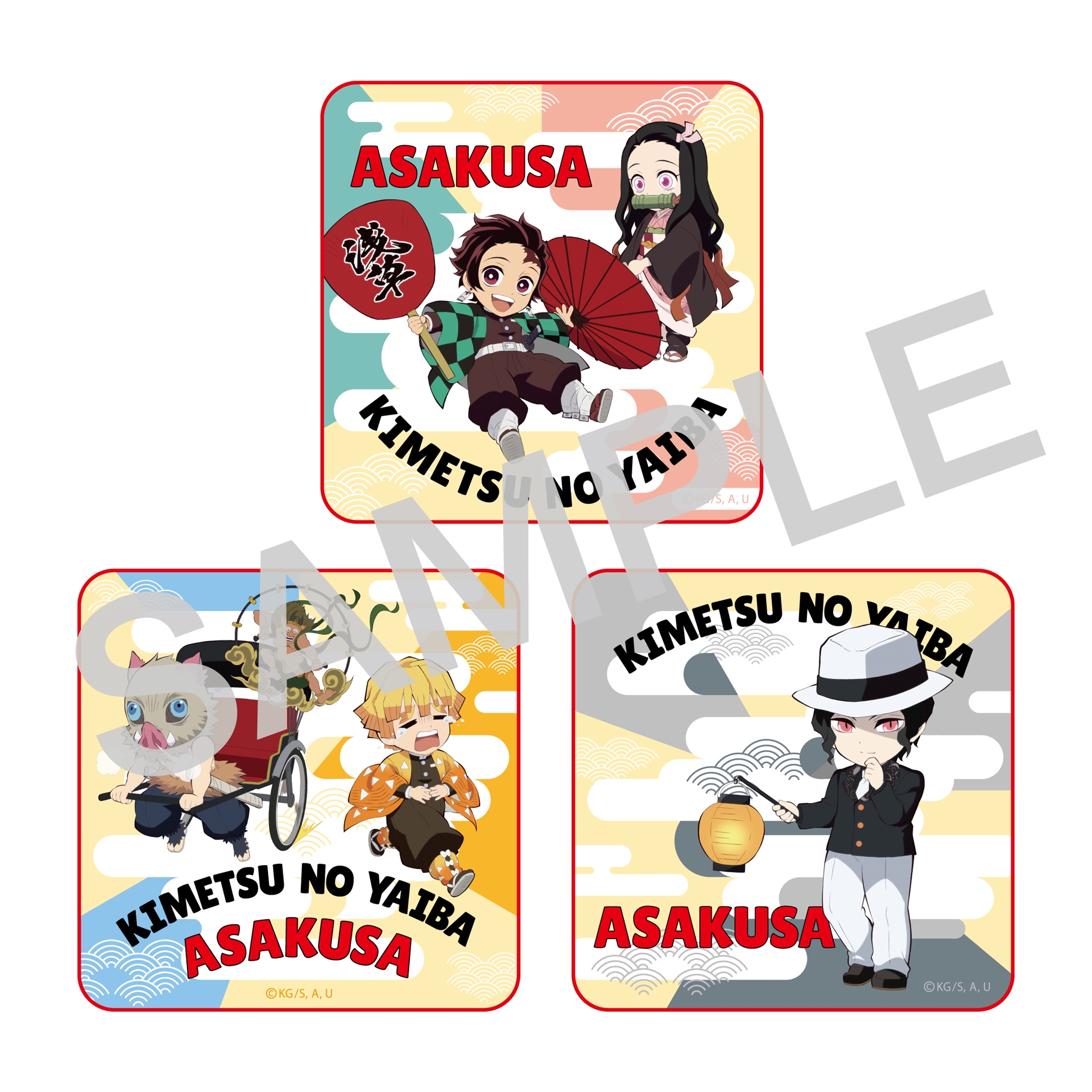 描き下ろしイラストを使用したグッズは湯飲みや絵馬、ハンドタオル、アクリルジオラマ、トートバッグなど多彩なラインナップ