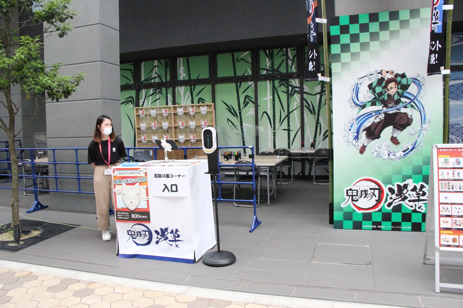 自分だけのオリジナル厄除けの面を作って持ち帰れる、厄除けの面コーナーも