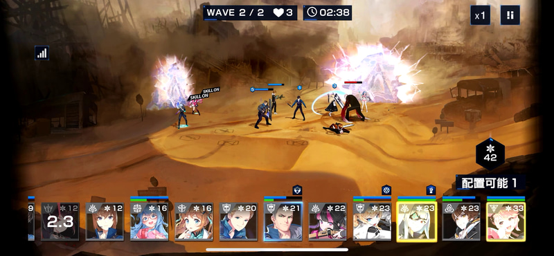 最終的には近距離攻撃と遠距離攻撃の英雄たちが理想的な配置になった