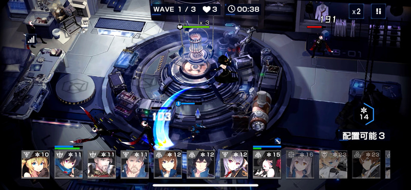 シノブとノワールを序盤に配置してコストを稼いでおく