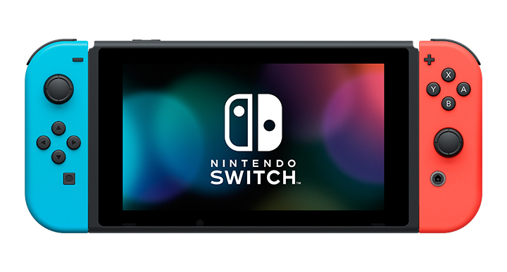 従来のNintendo Switch。有機ELモデルと比べて画面の縁が広いのがわかる