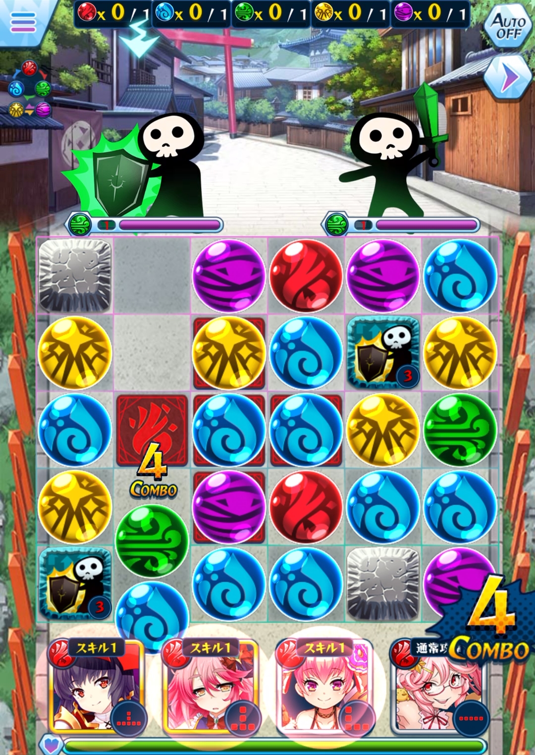 ピースは3つ以上が並ぶと消え、開いた部分には上から新しいピースが降ってくる。運が良ければ、そこで連鎖が起きることも