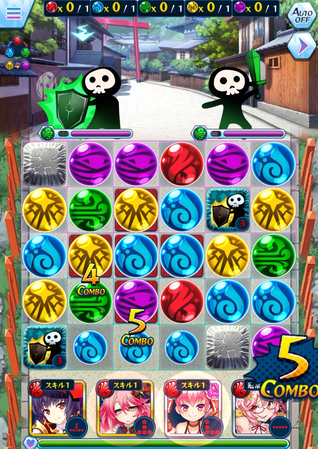 ピースは3つ以上が並ぶと消え、開いた部分には上から新しいピースが降ってくる。運が良ければ、そこで連鎖が起きることも