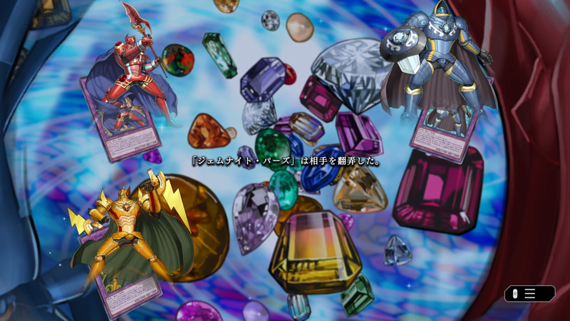 「Scenario」ではモンスターのストーリーが文章で語られながらモンスターたちが立体的に表現される。他2人が敵を倒したり見方を守ったりしている中「ジェムナイト・パーズ」は相手を翻弄していたらしい
