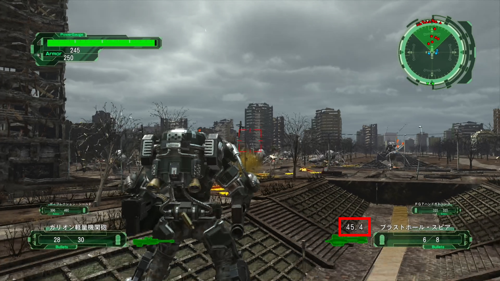 ダメージが増えていく様子。攻撃が当たるとフォントが大きくなる