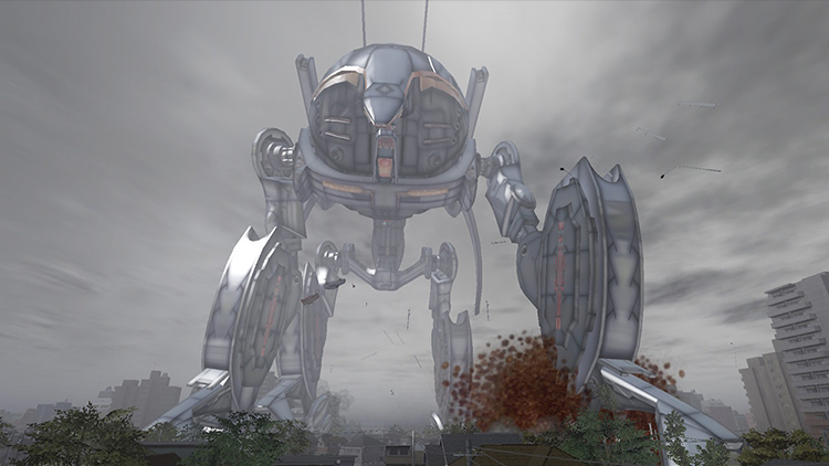 背中に全長150メートルもの砲身のプラズマ砲を搭載したフォーリナーの巨大な移動要塞。ガンシップやヘクトルを多数格納している。通称「四つ足」と呼ばれる