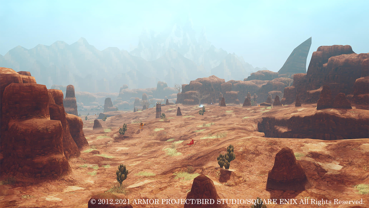 赤茶けた土や岩がむき出しになった荒野。草木はほとんど生えていない