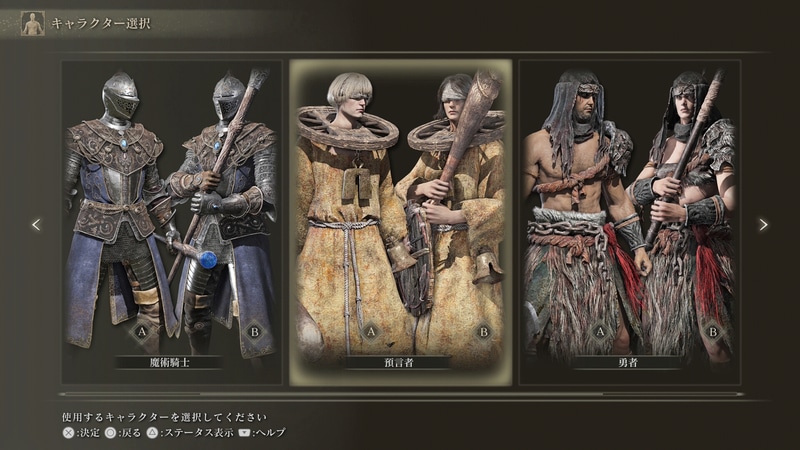 しっかり顔が解るのは勇者のタイプBくらいなのだが、キャラクタークリエイトが気になる人は頭装備を外してみると良い